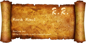 Renk Raul névjegykártya